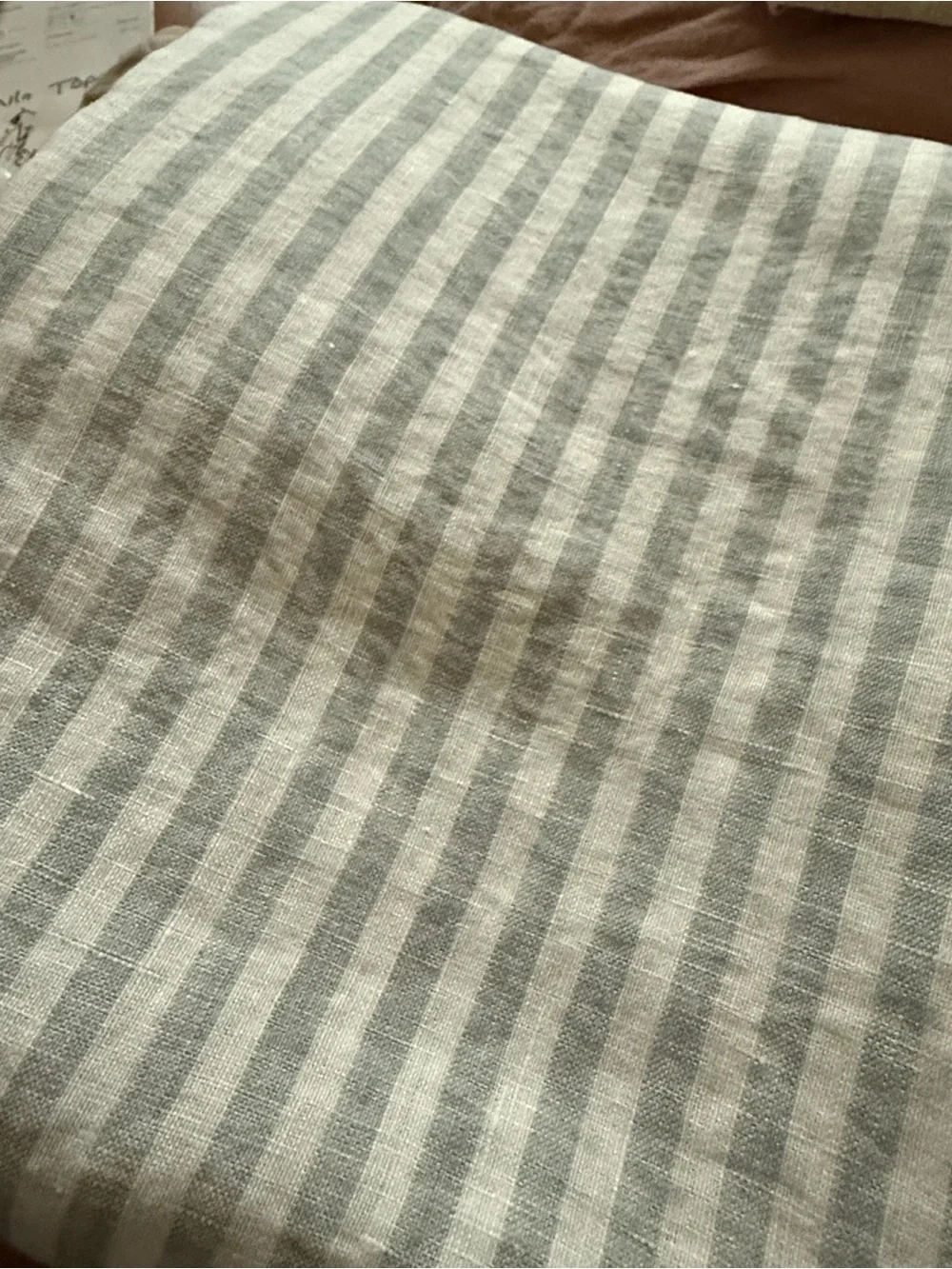 New Mist Striped European Linen Euro Sham - 30